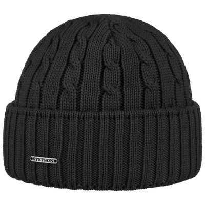 Georgia Cuff Knit Merino Wool Black- Stetson