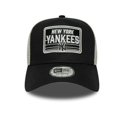 New York Yankees MLB Patch Black 9FORTY A-Frame Trucker Adjustable Cap - New Era