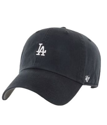 Los Angeles Dodgers Base Runner Clean Up Black/White Adjustable - 47 Brand