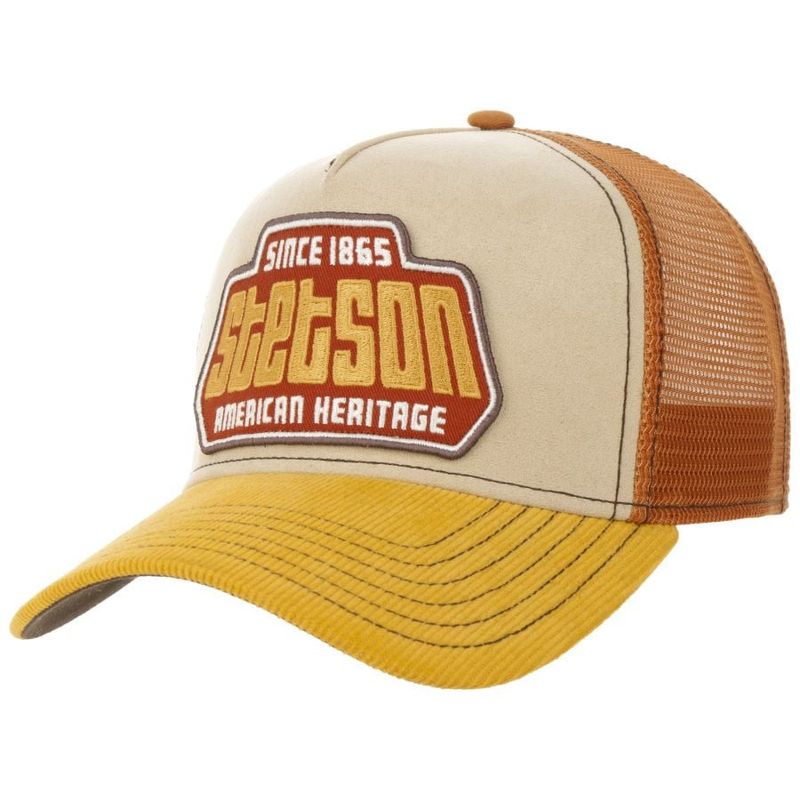 Trucker Cap Brickstone Since 1865 Beige/Rust   - Stetson