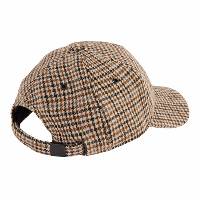 Beechfield Wool Blend Check Cap Tan Houndstooth