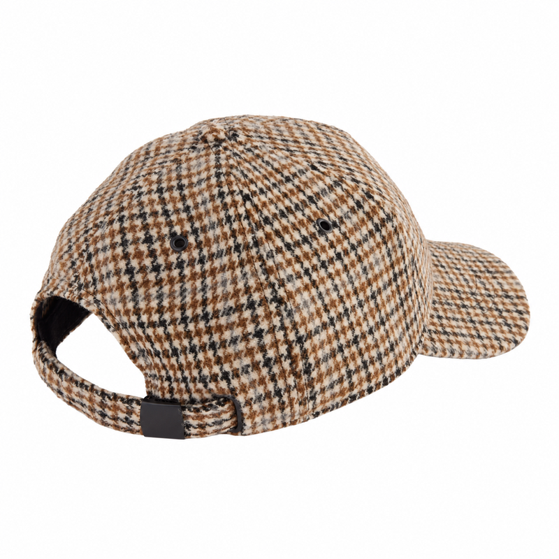 Beechfield Wool Blend Check Cap Tan Houndstooth