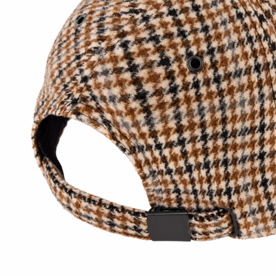 Beechfield Wool Blend Check Cap Tan Houndstooth