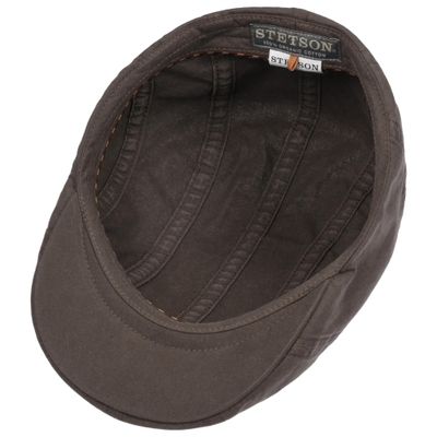 Ivy Cap Madison Delave Flat Cap Organic Cotton Brown - Stetson