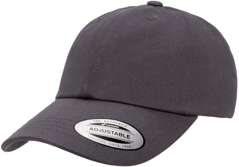 Dad Cap Low Profile Cotton Twill Dark Grey Reglerbar - Yupoong