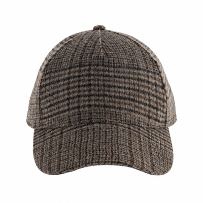 Beechfield Wool Blend Check Cap Brown Plaid