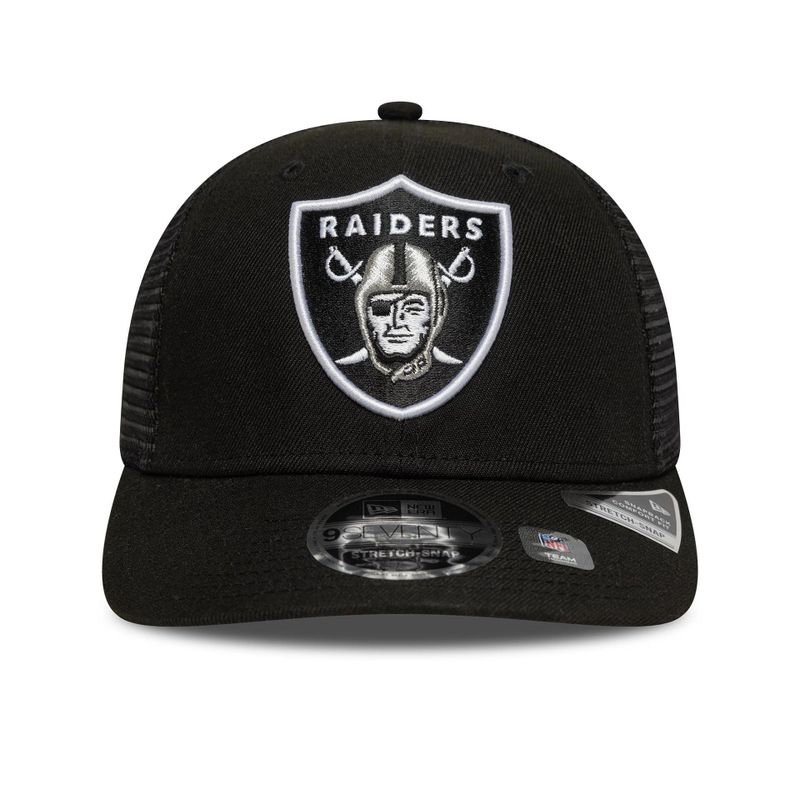 Las Vegas Raiders NFL Official Team Colour Black 9SEVENTY Stretch Snap Adjustable Cap - New Era