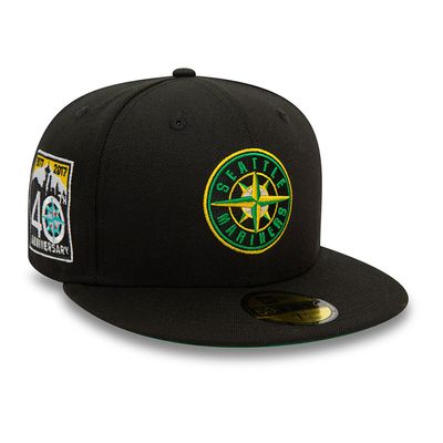 Seattle Mariners MLB Cooperstown Alternative Black 59FIFTY Fitted Cap - New Era