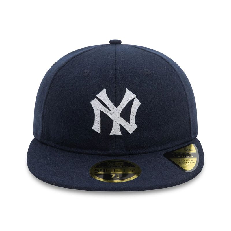 New York Yankees MLB Cooperstown Script Navy Retro Crown 59FIFTY Fitted Cap - New Era