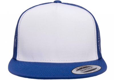 Flexfit/Yupoong Trucker Royal/white 6006 i lager för snabb leverans