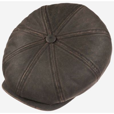 Hatteras Old Cotton Flat Cap Newsboy Brown - Stetson