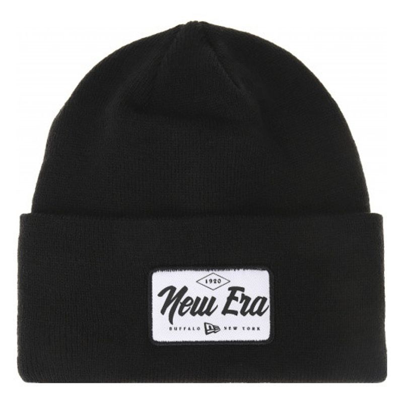 Logo patch Wide Cuff Knit Black - New Era - Fri frakt