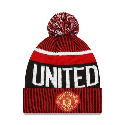 Manchester United FC Red Bobble Knit Beanie - New Era