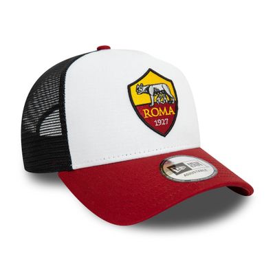 AS Roma Navy E-Frame Core White Trucker Cap - New Era