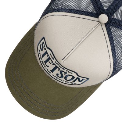 Stetson Trucker Cap Western Patch Olive Offwhite