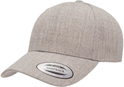 Yupoong Curved Visor Snapback Heather Grey