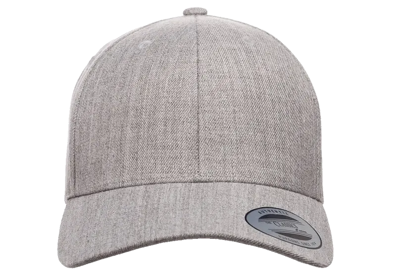 Yupoong Curved Visor Snapback Heather Grey