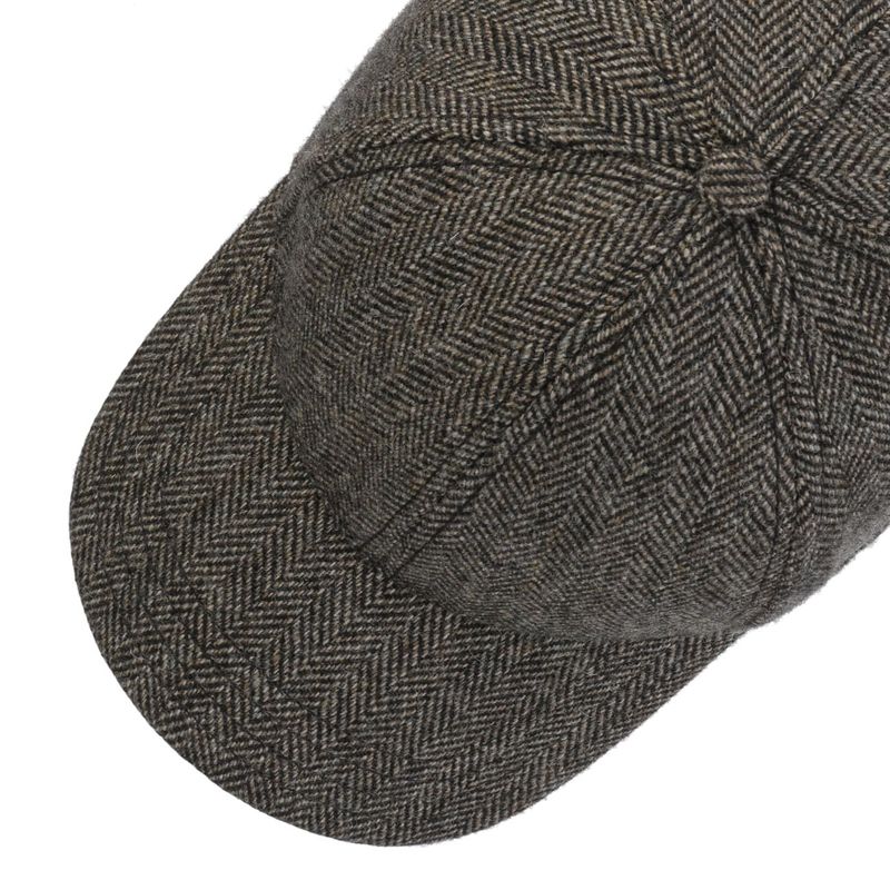 Baseball Cap Wool Herringbone Dark Brown - Stetson