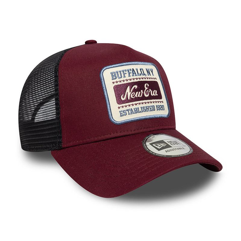 New Era Patch Dark Red 9FORTY A-Frame Trucker Cap