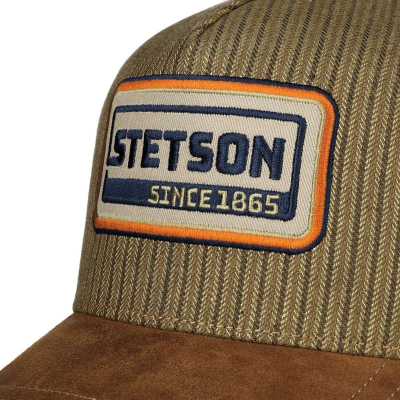 Stetson Trucker Cap Cotton Linen Stripe Brown