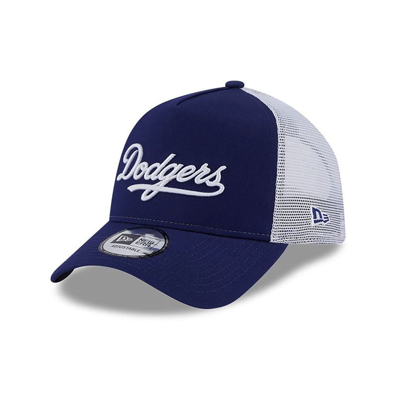 LA Dodgers Team Script Dark Blue Trucker Cap - New Era