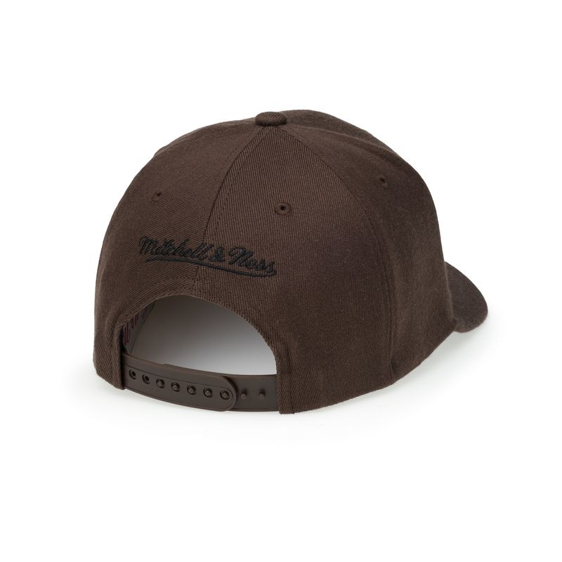 Mitchell & Ness Pinscript Stretch Snapback Brown Black