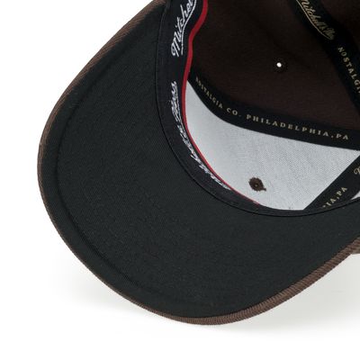 Mitchell & Ness Pinscript Stretch Snapback Brown Black