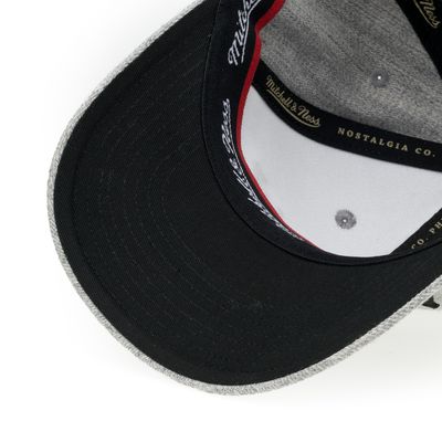 Mitchell & Ness Pinscript Stretch Snapback Grey Black