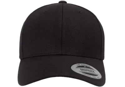 YP Classic Premium Curved Visor Snapback Black - Flexfit/Yupoong