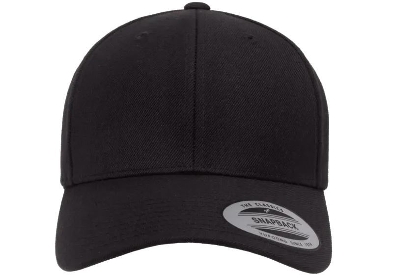 YP Classic Premium Curved Visor Snapback Black - Flexfit/Yupoong