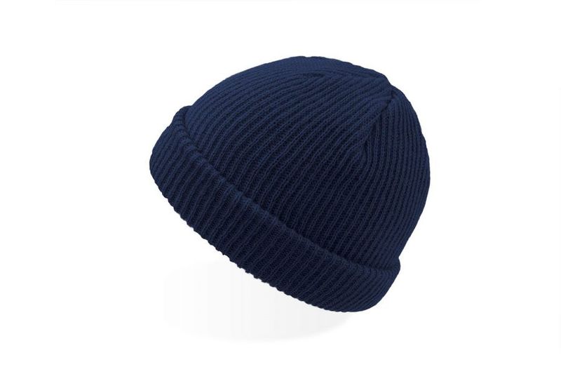 Skate Navy Fold Up Rib Beanie Navy - Atlantis