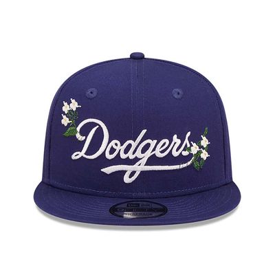 LA Dodgers Flower Wordmark Blue 9FIFTY Snapback Cap