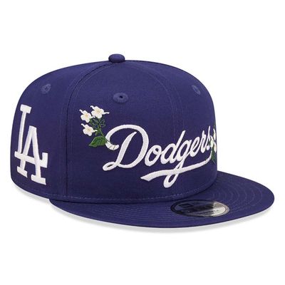 LA Dodgers Flower Wordmark Blue 9FIFTY Snapback Cap