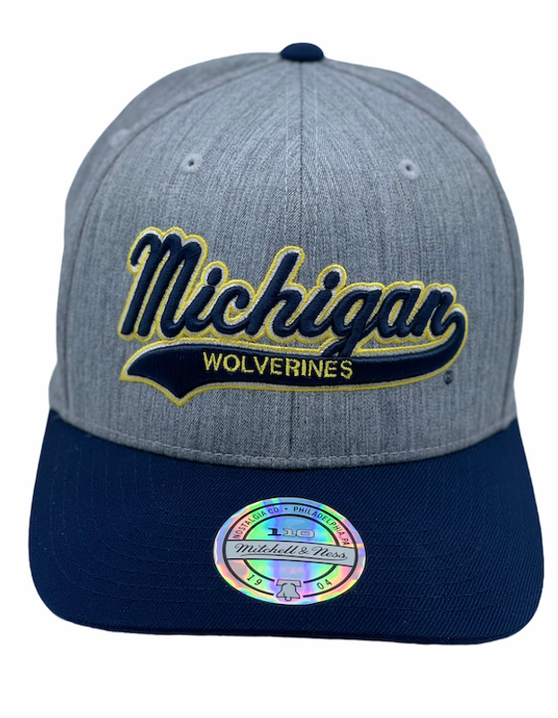 Michigan Wolverines heather grey/navy 110 - Mitchell & Ness