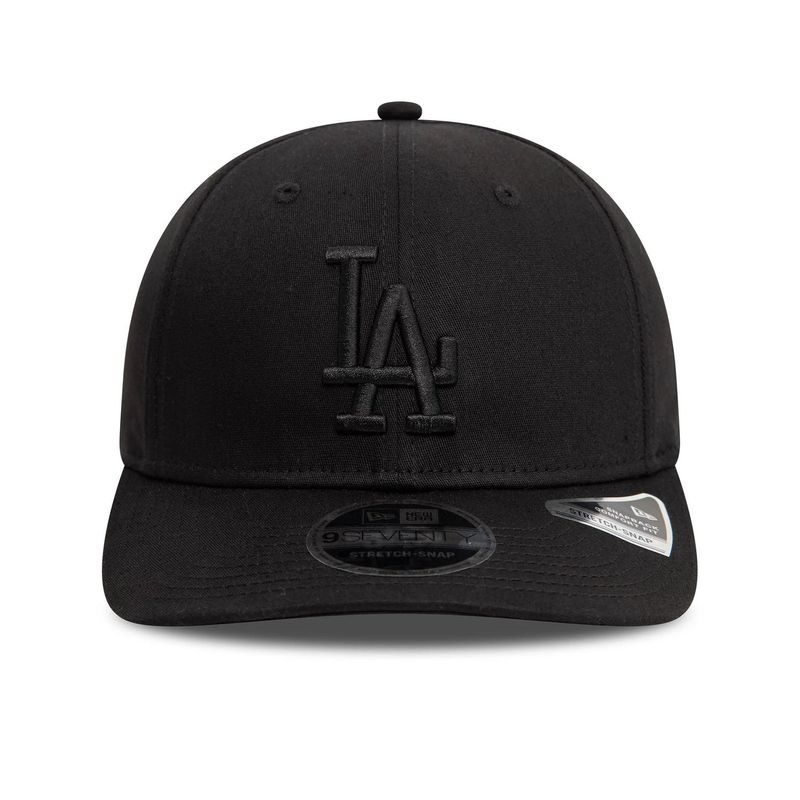 LA Dodgers Monochrome Black 9SEVENTY Stretch Snap Adjustable Cap- New Era