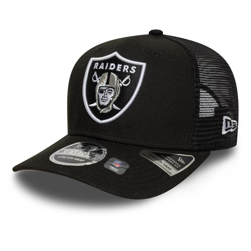 Las Vegas Raiders NFL Official Team Colour Black 9SEVENTY Stretch Snap Adjustable Cap - New Era