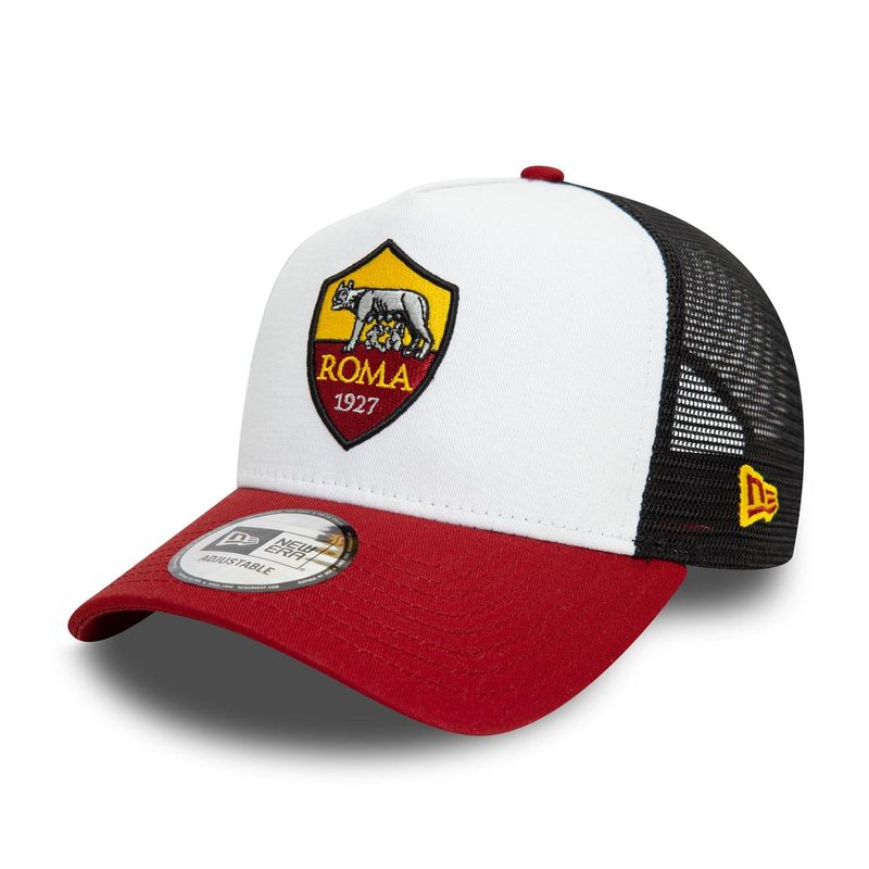 AS Roma Navy E-Frame Core White Trucker Cap - New Era