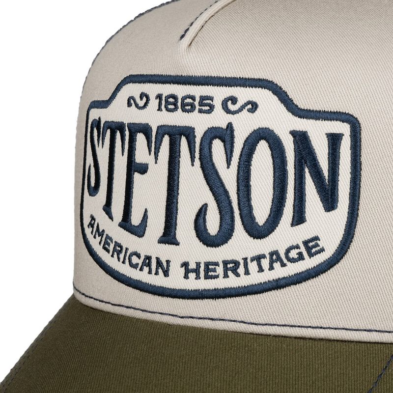 Stetson Trucker Cap Western Patch Olive Offwhite