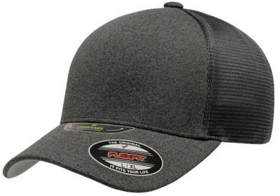 Unipanel™ Trucker Dark Grey Black Mesh Cap - Flexfit®