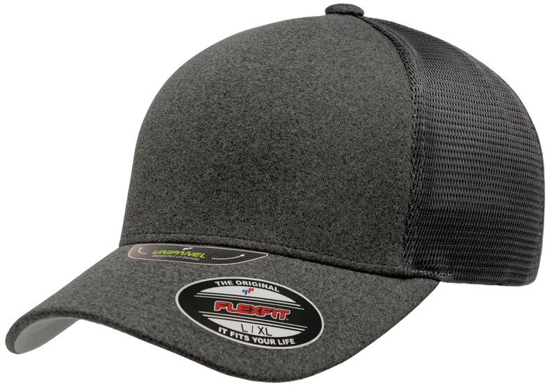 Unipanel™ Trucker Dark Grey Black Mesh Cap - Flexfit®