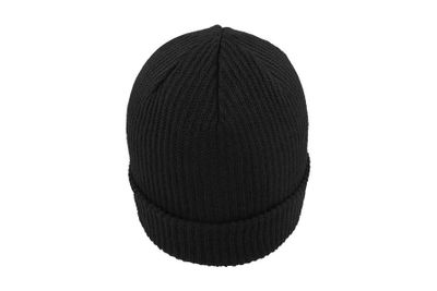 Skate Black Fold Up Rib Beanie Black - Atlantis