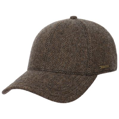 Baseball Cap Wool Herringbone Brown Melange - Stetson