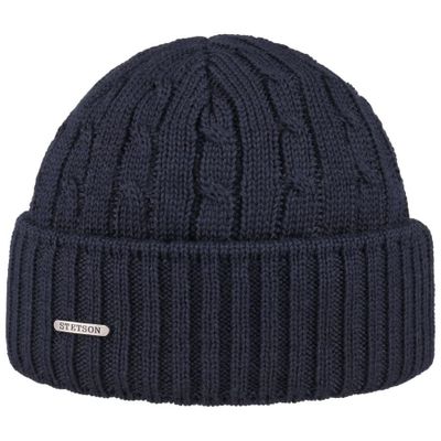 Georgia Cuff Knit Merino Wool Navy - Stetson