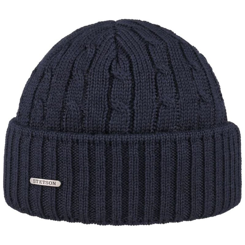 Georgia Cuff Knit Merino Wool Navy - Stetson