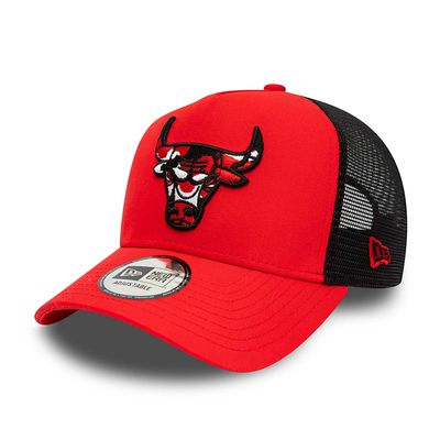 Chicago Bulls Red Camo Infill A-Frame Trucker Cap - New Era