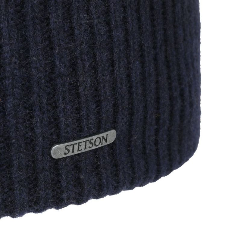 Classic Uni Wool Beanie Hat Navy - Stetson