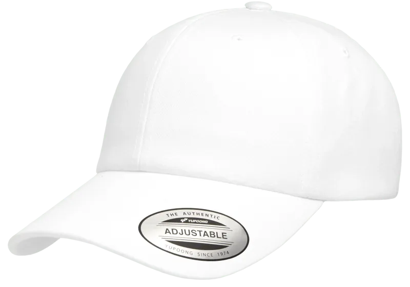 Low Profile Organic Cotton White Cap - Yupoong