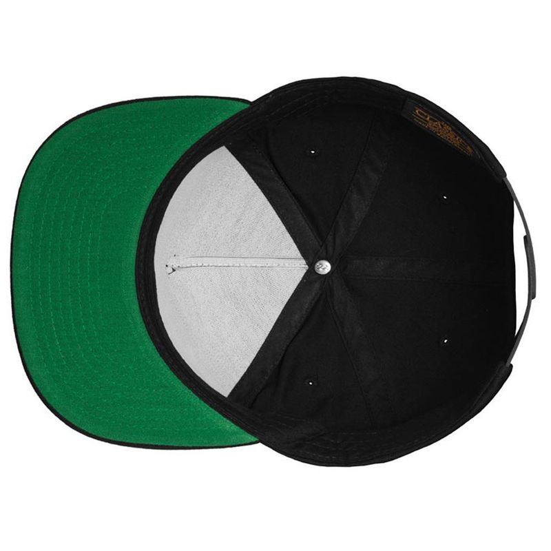Classic 5 Panel Snapback Black-Yupoong