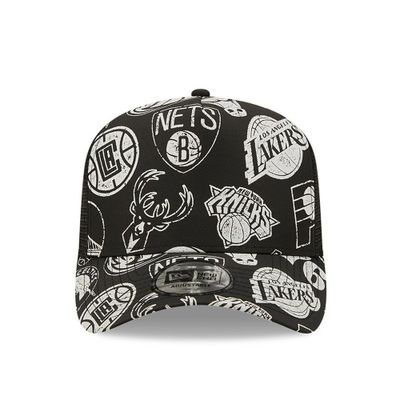 NBA All Over Print Black A-Frame Monochrome - New Era