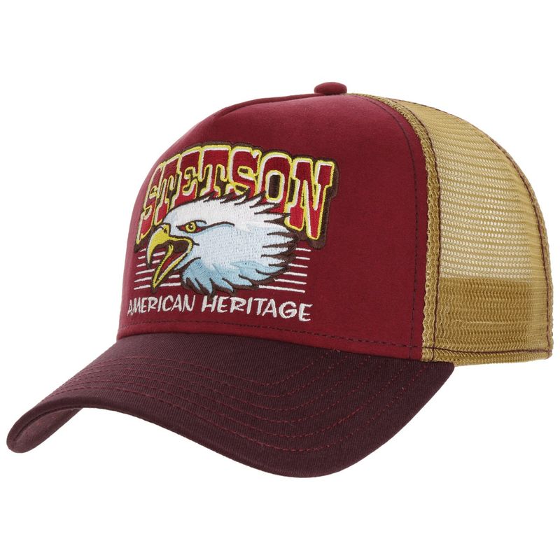 Trucker Cap Eagle Head Maroon American Heritage - Stetson